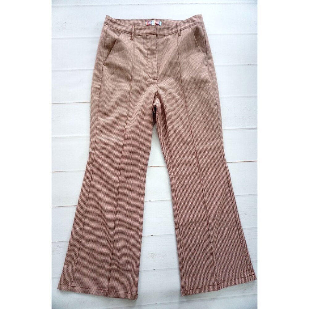 Urban Outfitters Houndstooth Straight-Leg Pants - Size 10 - Picture 2 of 8